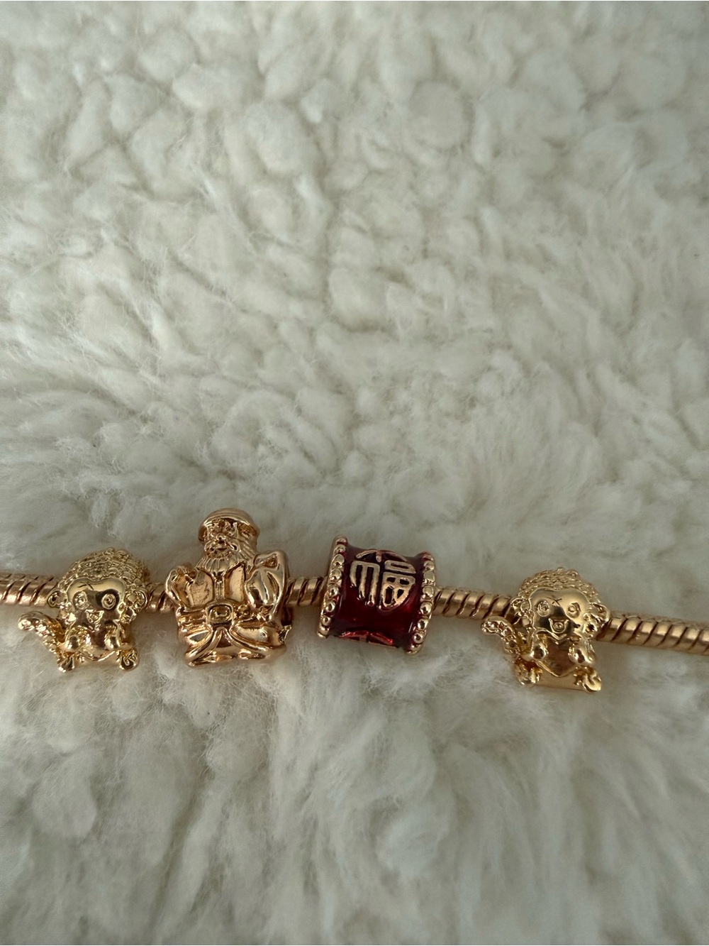 Delicate Gold-Tone Beaded Charm Bracelet for Women - Picture 4 of 4